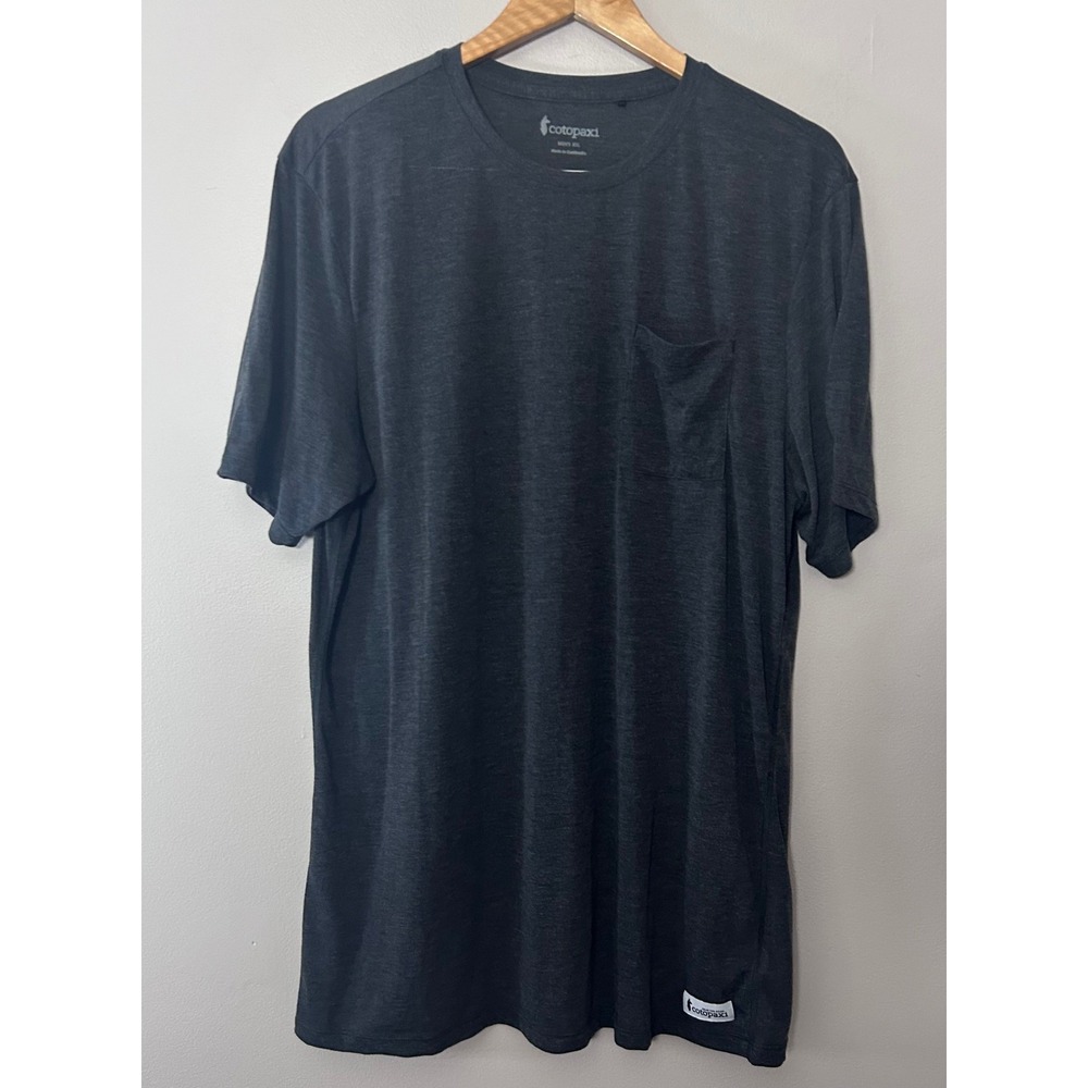 Cotopaxi T Shirt Mens XXL Charcoal Gray Tencel Recycled Pocket Tee Outdoor
